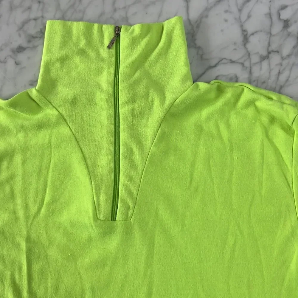 Vintage Obermeyer Sport Medium Neon Yellow Mens Henley Shirt Ski Made in…